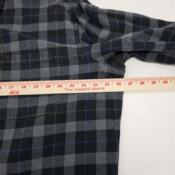 Eddie Bauer Shacket Men's XLT Grey Plaid Button Up Shirt Jacket Flannel Cotton - Picture 5 of 7